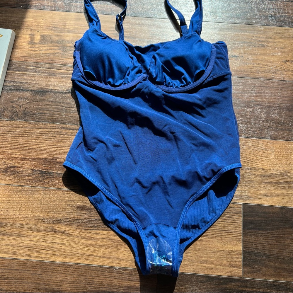 Sea Level Riviera Ribbed Navy One Piece NWOT - Picture 7 of 8